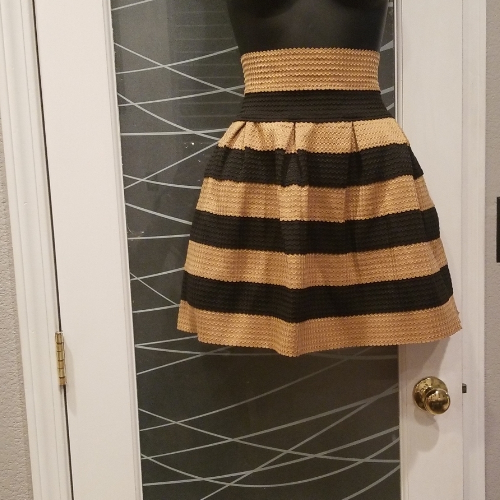 Black and Beige striped skirt